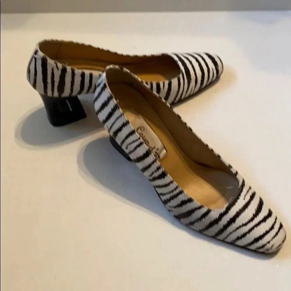 coup d’ etat Zebra Stripe Open Heel Spain Pump 7.5 - Picture 3 of 8